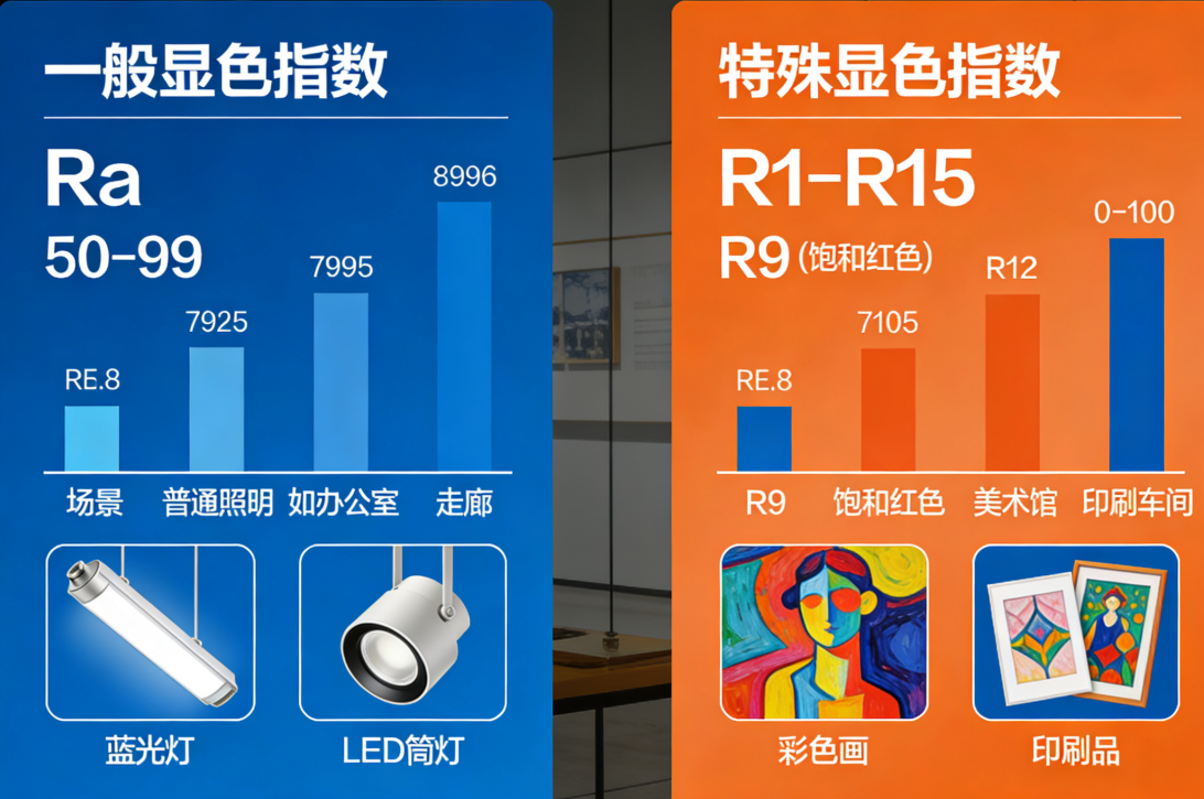 一般顯色指數和特殊顯色指 數